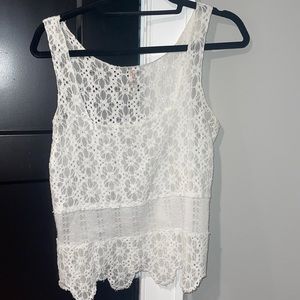 White Free People Lace Tank